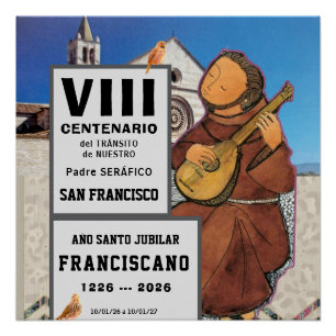 Affiche brillante de Saint François d'Assise