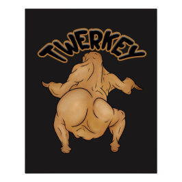 Affiche brillante de Twerkey de Thanksgiving