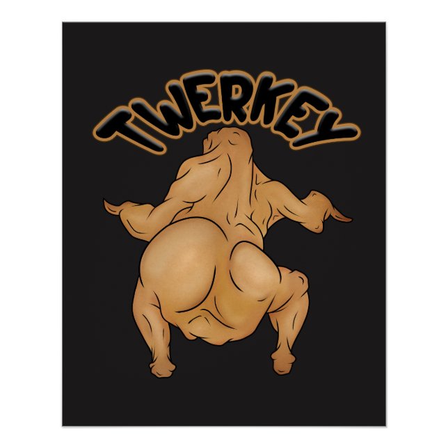 Affiche brillante de Twerkey de Thanksgiving (Devant)