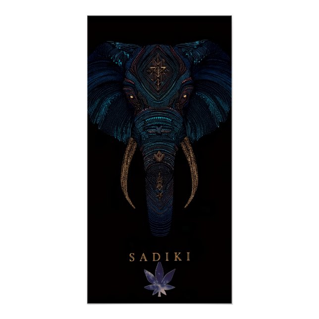 Affiche brillante éléphant  (Devant)