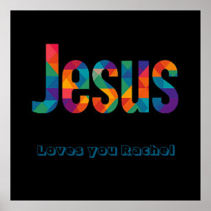 Affiche brillante motif géométrique Jésus