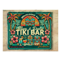 Affiche brillante Tiki Bar 
