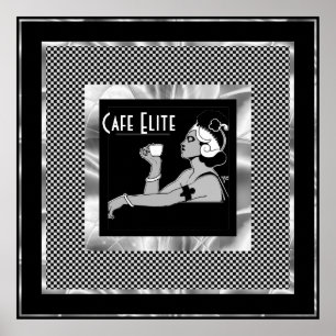 Affiche Café Vintage Élité Art Déco