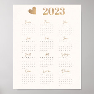 Affiche Calendrier 2023 COEUR Version Française Poster
