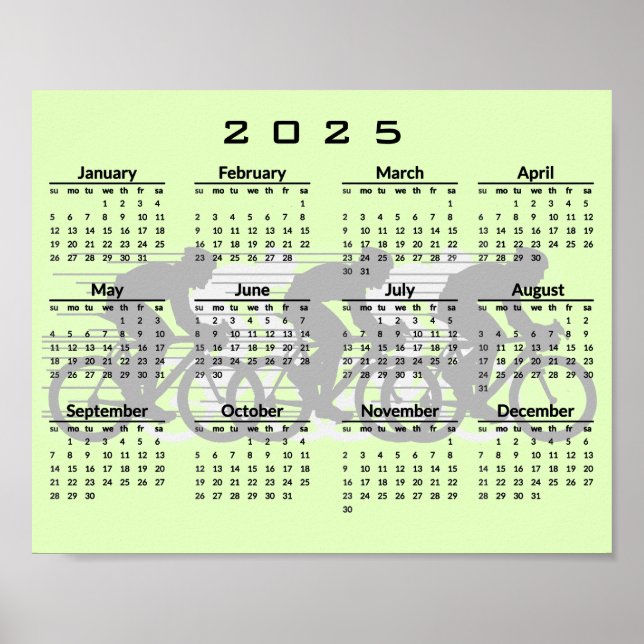 Affiche Calendrier Cycling Design 2025 (Devant)