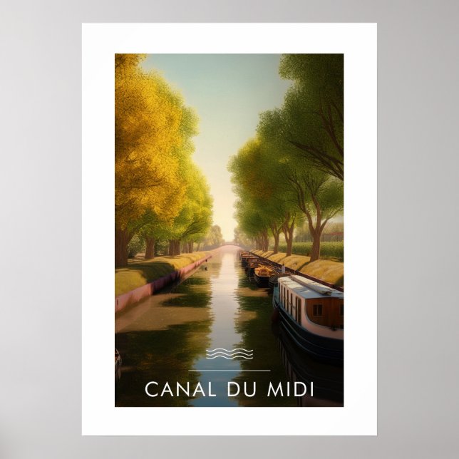 Affiche Canal du midi - France - illustration (Devant)