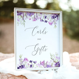 Affiche cartes et cadeaux lilas lavande