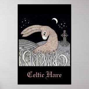 Affiche celtique de beaux-arts de lièvres