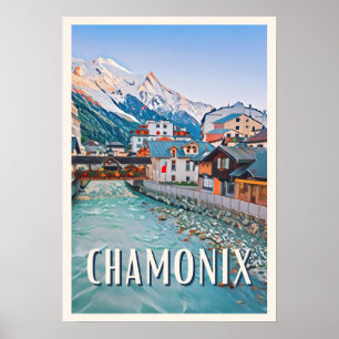 Affiche Chamonix Station de ski