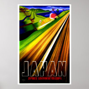 Affiche "Chemins de fer du gouvernement japonais"