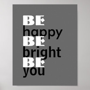 affiche chic moderne soyez heureux