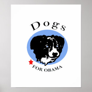 Affiche Chiens pour Obama