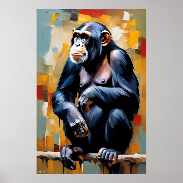 Affiche | Chimpanzé | art (Devant)