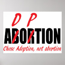 Affiche Choix de l'adoption non de l'avortement