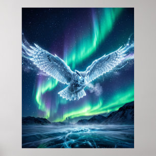 Affiche Ciel Toundra Gelée Hibou de Glace