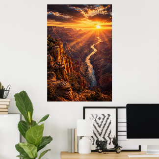 Affiche cinématique du coucher de soleil sur le Gr