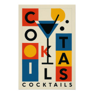 Affiche Cocktails - Style structuré