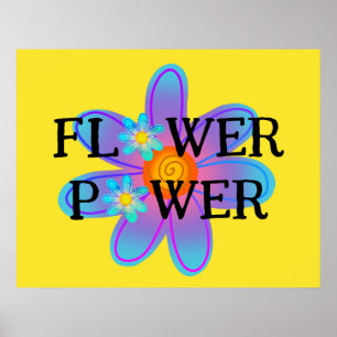 Affiche colorée d'alimentation en fleurs