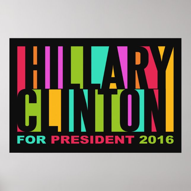 Affiche colorée d'Hillary Clinton 2016 (Devant)