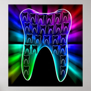 Affiche colorée d'orthodontiste de dentiste de