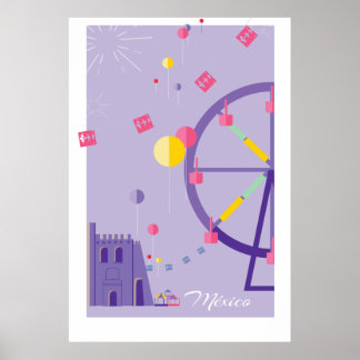 affiche colorée géométrique du festival de voyage 