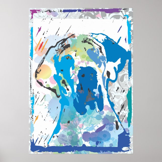 Affiche colorée "grand dane" (Devant)