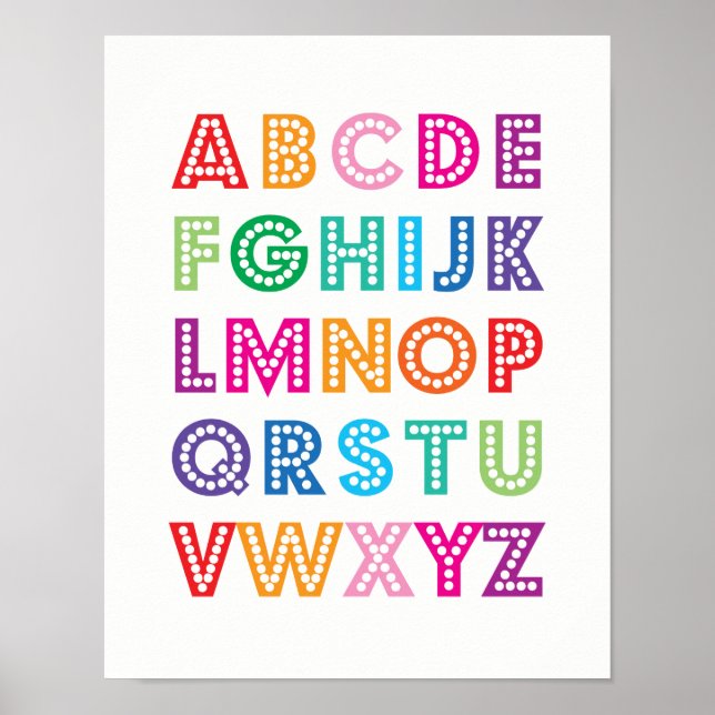 Affiche colorée pour enfants Alphabet (Devant)