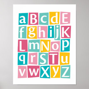 Affiche colorée pour enfants Alphabet