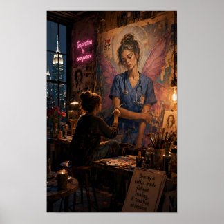 Affiche Compassion peinte dans la lumière de minui