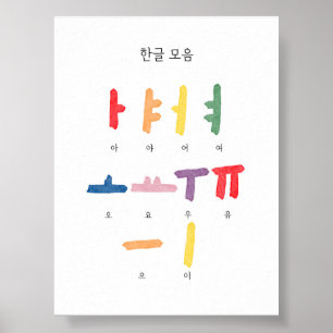 Affiche coréenne du Hangul Vowel Moeuf