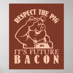 Affiche couleur personnalisée PIG TO BACON