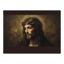 Affiche Couronne d'Épines de Jésus – Portrait du C