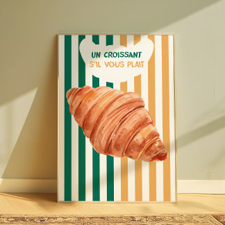 Affiche Croissant Boulangerie Française Décoration