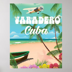 Affiche cubaine de vacances de plage de Varadero