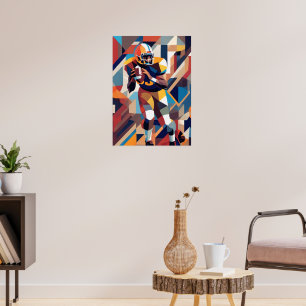 Affiche cubiste de joueur de football américain