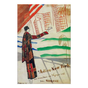 Affiche d'Adieu New York par Rene Magaritte