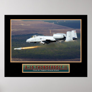 Affiche d'aéronef militaire "A-10 Thunderbolt" 24x