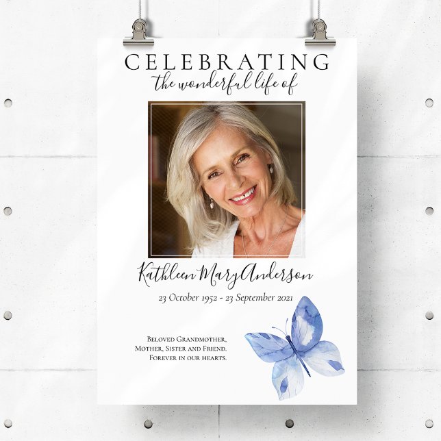 Affiche d'Affiche de bienvenue funéraire papillon (Créateur téléchargé)