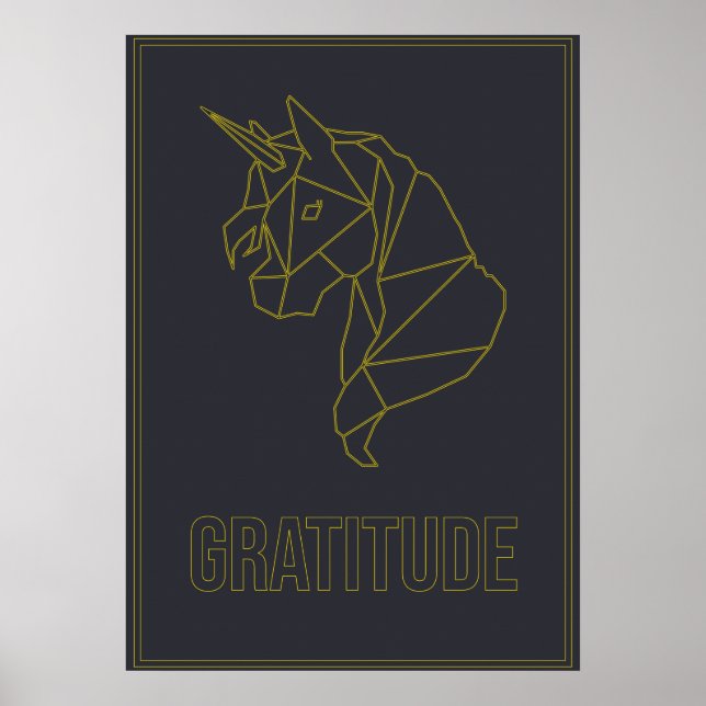 Affiche d'affirmation de gratitude d'un cheval lic (Devant)
