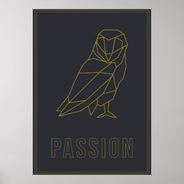Affiche d'affirmation de la passion de hibou origa (Devant)
