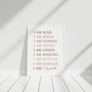 Affiche d'affirmation de nom personnalisé neutre p
