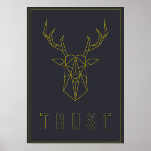 Affiche d'affirmation d'une fiducie de cerf d'orig