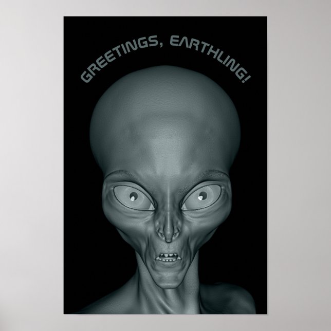 Affiche d'Alien UFO de texte personnalisé (Devant)