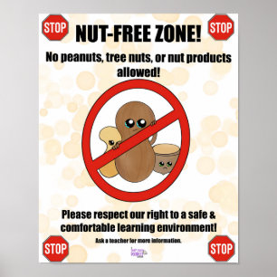 Affiche d'allergie d'arachide/noix