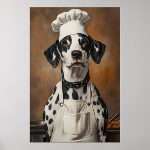 Affiche Dalmatien au Chapeau de Cuisinier, Affiche