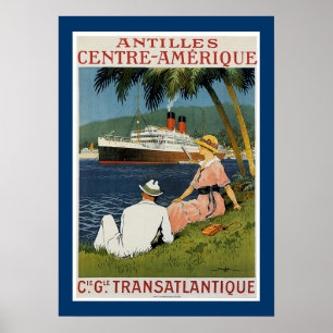 Affiche d'Amerique de centre des Antilles