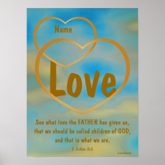 Affiche d'amour du Père Dieu -Personnaliser