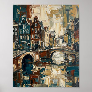 Affiche d'Amsterdam Peinture à l'huile abstraite d