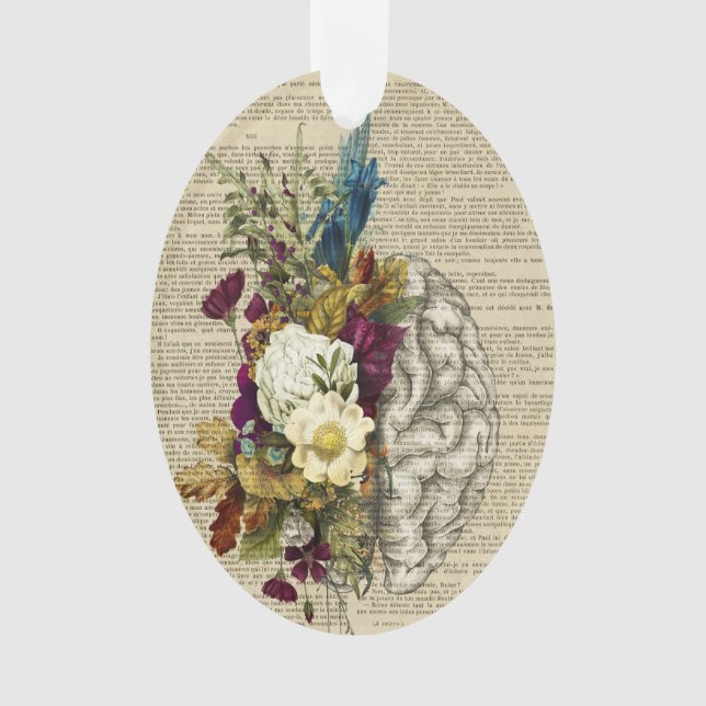 affiche d'anatomie du cerveau floral médical (devant)
