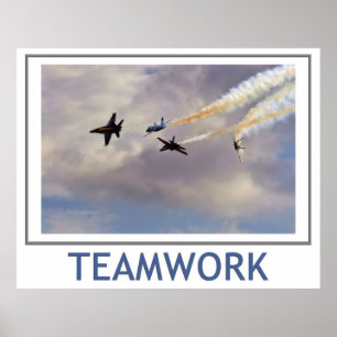Affiche d'anges bleus de travail d'équipe